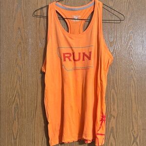 Brooks Women's Orange Racerback Tank with Silver Trim Size XL